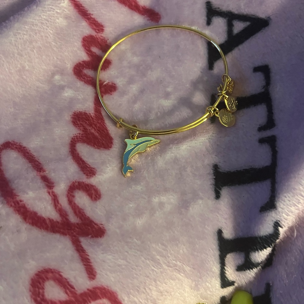 NWOB Alex and Ani Gold Dolphin Charm Bracelet